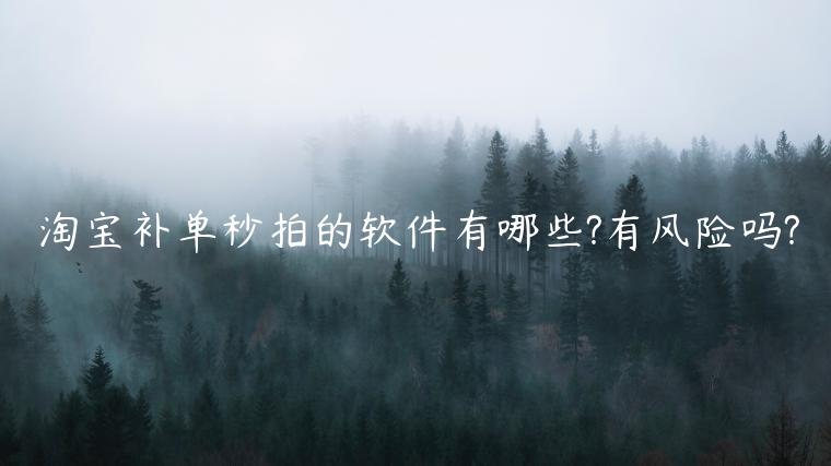 淘寶補單秒拍的軟件有哪些?有風(fēng)險嗎?